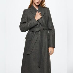 Mango Italian Wool Tie Waist Coat